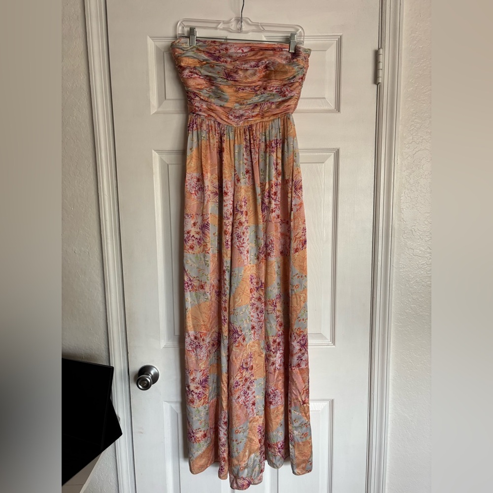 AMUR Kallia Silk Floral Strapless Jumpsuit - Picture 5 of 9